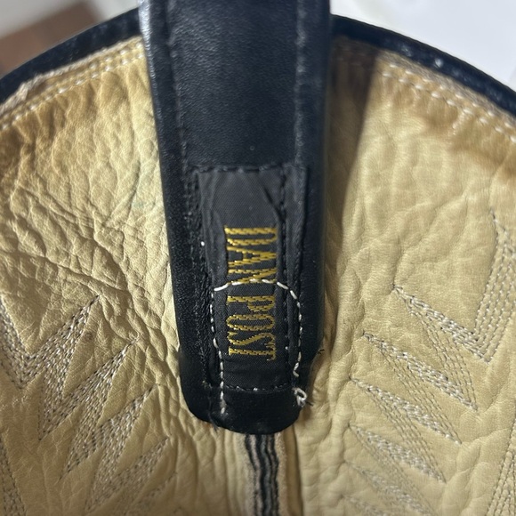 Vintage Dan Post Black Western Boots Men’s 10D Classic Stitching USA Made - Picture 9 of 9